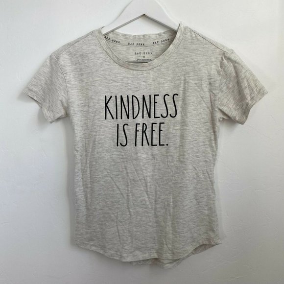 Rae Dunn Tops - NWOT Rae Dunn Kindness is Free T-Shirt Short Sleeve Heather Grey Womens SZ XS
